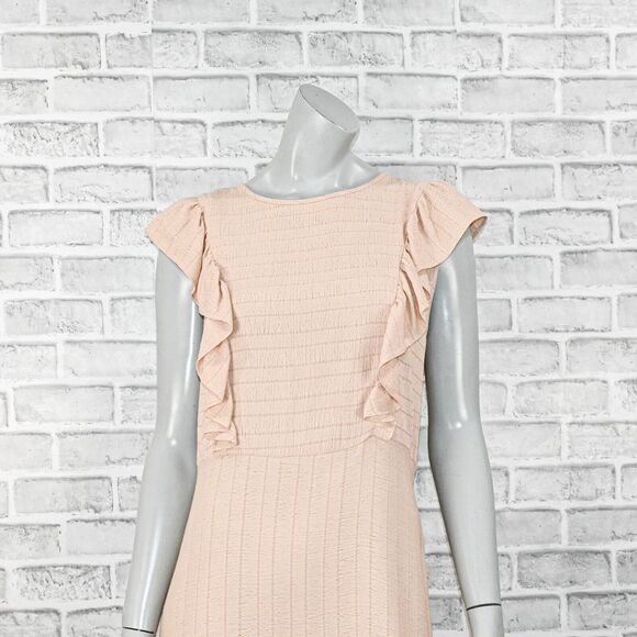 Christy Dawn Women's the Jessa Dress Maxi Ruffle trim in Oat stripe size Medium - Picture 11 of 12